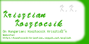 krisztian kosztocsik business card